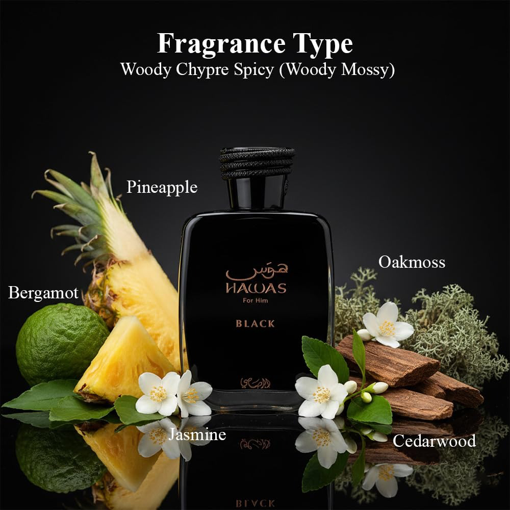 Hawas Black от Rasasi для мужч – обзор и цена Fragrance Perfume For Man